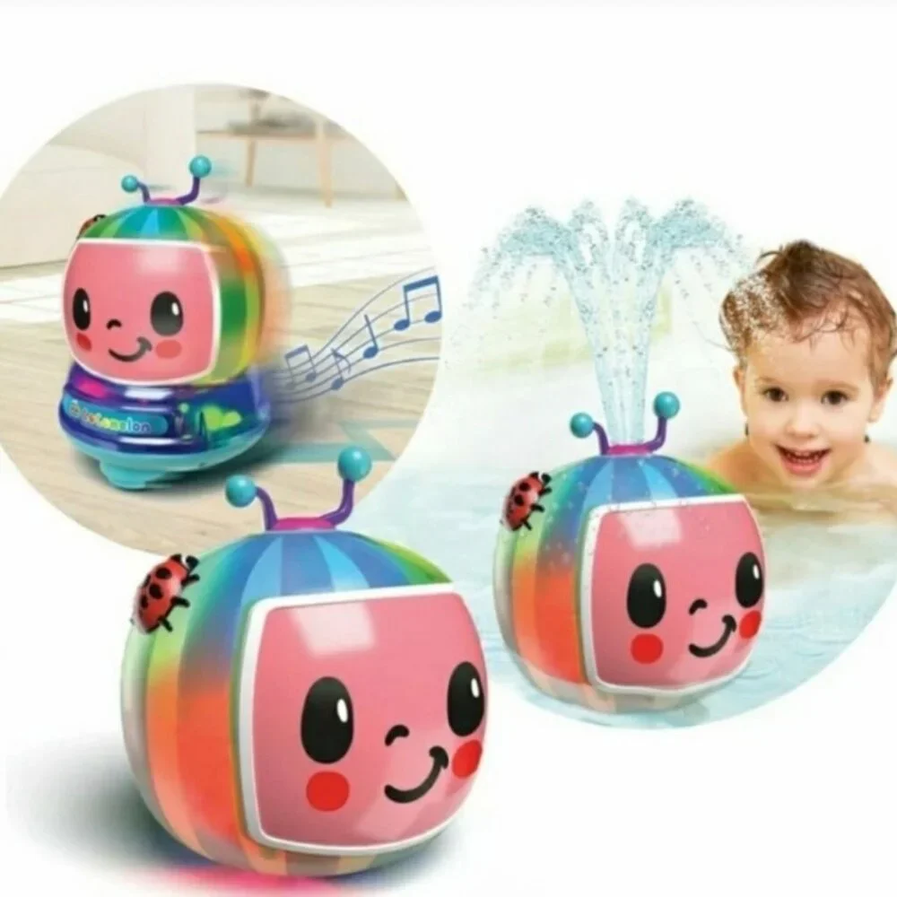 Cocomelon Kid’s 2 in 1 Spraying Bath Toy with LED Lights, NEW